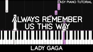 Lady Gaga - Always Remember Us This Way (Easy Piano Tutorial)