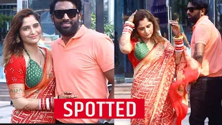 Newlyweds Arti Singh With Hubby Dipak Chauhan 1st Public Appearance After Wedding