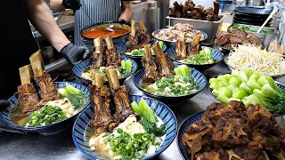 Amazing noodles! Noodles topped with giant ribs? Various noodle dishes - TOP 4 / Korean street food