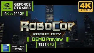 Robocop: Rogue City (DEMO) | RTX 4080 | Intel Core i7-13700K | 4K | EPIC | DLSS 3.5 | Test GPU