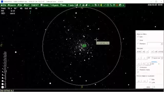 Star proper motion in global cluster M4 over a period of 8000 years, animation by HNSKY program