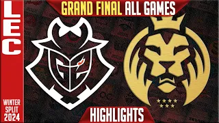 G2 vs MDK Highlights ALL GAMES | GRAND FINAL LEC Winter 2024 Playoffs | G2 Esports vs Mad Lions KOI