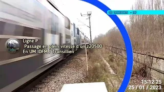 Ligne P - Passage en plein vitesse d'un z20500 En UM IDFM / Transillien