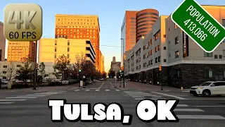 Driving Around Downtown Tulsa, Oklahoma in 4k Video