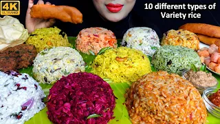 ASMR EGG FRIED RICE,CARROT RICE,LEMON RICE,TOMATO RICE,TAMARIND RICE,CURD RICE  ASMR EATING VIDEO