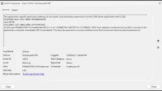 Fix DistributedCOM Event ID 10016 Error