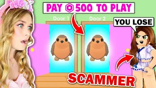 This *SCAMMER* CHALLENGED US To *WIN* LEGENDARY PETS In Adopt Me! (Roblox)