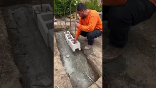 Como hacer barda de bloke/how to make concrete block wall