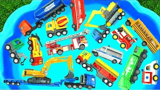 تعلم أسماء مركبات الشارع للأطفال شاحنة الإطفاء, الحفار،سيارة الشرطة لعبة