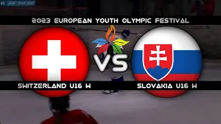 Slovakia U16 vs Switzerland U16 Highlights (Women) | 22.1. | 2023 EYOF Hockey