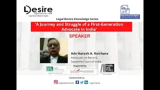 Session on 'A Journey and Struggle of a First-Generation Advocate in India'