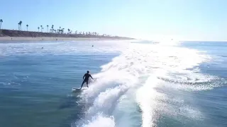 Huntington Beach Cliffs 11/26/21 Surfing drone view 1-2 foot