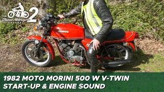 1982 Moto Morini 500 W V-twin start-up & engine sound