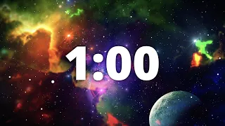 1 Minute Countdown Timer with Alarm and Deep Space Ambient Music | 🌠Deep Space Galaxy 🌠