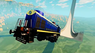 TRAIN VS MEGA RAMP – BeamNG.Drive