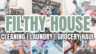 FILTHY HOUSE CLEANING | 2021 FILTHY HOUSE EXTREME CLEAN WITH ME | GROCERY HAUL