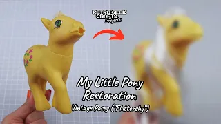 Vintage Toy Restoration: Posey (MLP G1) - Retrobrighting, Sculpting and Rerooting - Fluttershy