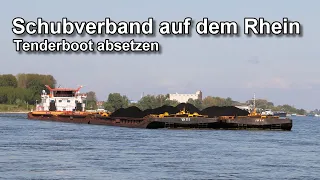 Tenderboot absetzen - Schubverband - Binnenschifffahrt - Rhein