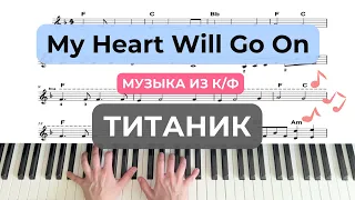 My Heart Will Go On - музыка из к/ф Титаник на фортепиано пианино piano tutorial