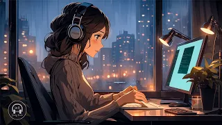 Positive Lofi Radio 📚 仕事や勉強にリラックスできる音楽が流れる夜のワークスペース ~ Lofi Rain、Chillhop Mix