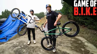 BRAKELESS SHOWDOWN!! GAME OF BIKE AT MY SLOPESTYLE COMPOUND!!