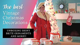 The best vintage Christmas decorations ever! Unboxing Shiny Brite Ornaments and more!