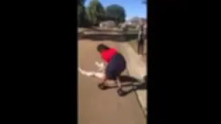 girl beats up dude