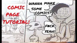 comicbook making panels & inking  comic page cartoon tutorial arts & crafts art vlog
