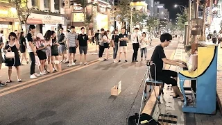 A Genius Boy Playing "All of me(Jon Schmidt)" Shred with Street Piano