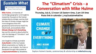 Climate Change Researcher Mike Hulme on the "Climatism" Crisis