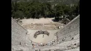 Mona Shores High School Choir singing in The Theater at Epidaurus in Greece on 06/22/2012