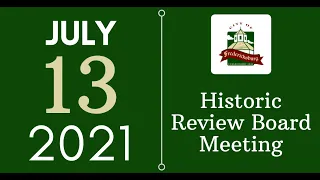 City of Fredericksburg, TX - Historic Review Board Meeting - Tuesday, July 13, 2021