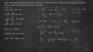 Ustal współczynniki stechiometryczne w podanych równaniach reakcji chemicznych (a-g) a) Si + HF