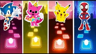 Sonic 🆚 pink Fong 🆚 Pikachu 🆚 spider man ♦ who is best?