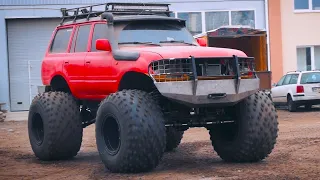 Transformed a Land Cruiser 80 into a BIGFOOT with Unimog portal axles and massive wheels.