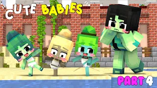 Monster School || CUTE ZOMBIE MERMAID +NEW CUTE BABIES (LOVE STORY) *PART 4* || Minecraft Animation