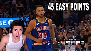 STEPH CURRY DROPS 45 CLUTCH POINTS IN SEXY UNIFORMS! Reacting To Clippers Vs Warriors NBA Highlights