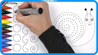 ( Shapes & Animals ) Snail & Shapes and Marker Pencil Coloring / Akn Kids House