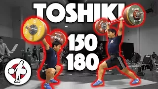 Toshiki Yamamoto Heavy Training (150 Snatch, 180 Power C&J) - 2017 WWC Training Hall [4k 60]