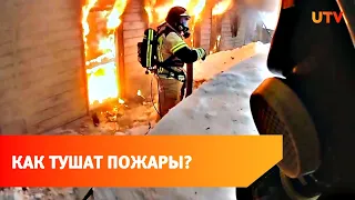 В Башкирии тушение пожара сняли на видео от первого лица