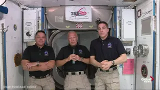 Astronauts Bob Behnken, Doug Hurley speak from the ISS after successful launch, FULL