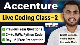 Accenture Coding Questions | Day-2 | Live Class 2 | Accenture Previous Year Questions & Answers