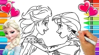 Elsa and Anna Coloring Page | Frozen 2  Coloring Book | Disney Frozen Coloring Pages