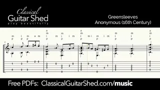 Greensleeves - Free sheet music and TABS for classical guitar