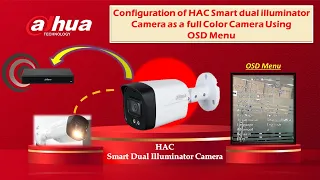 Configuration of HAC Smart Dual Illuminator Camera as Full-Color Camera Using OSD Menu