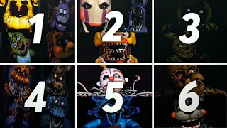 Todos Los Sustos De Five Nights At Freddys 1 2 3 4 5 6 | All Fnaf Jumpscares Compilation 2020