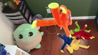 Dropping my huggy wuggy plushies in slow motion