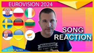 Reaction to the Songs from Semi-Final 1 First Half + SWEDEN & GERMANY (EUROVISION 2024)