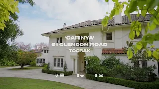 Marshall White: "Carinya" - 61 Clendon Road, Toorak