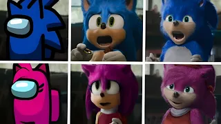 Sonic The Hedgehog Movie 3 Among Us Uh Meow All Designs Compilation (Sonic & Amy ) 2